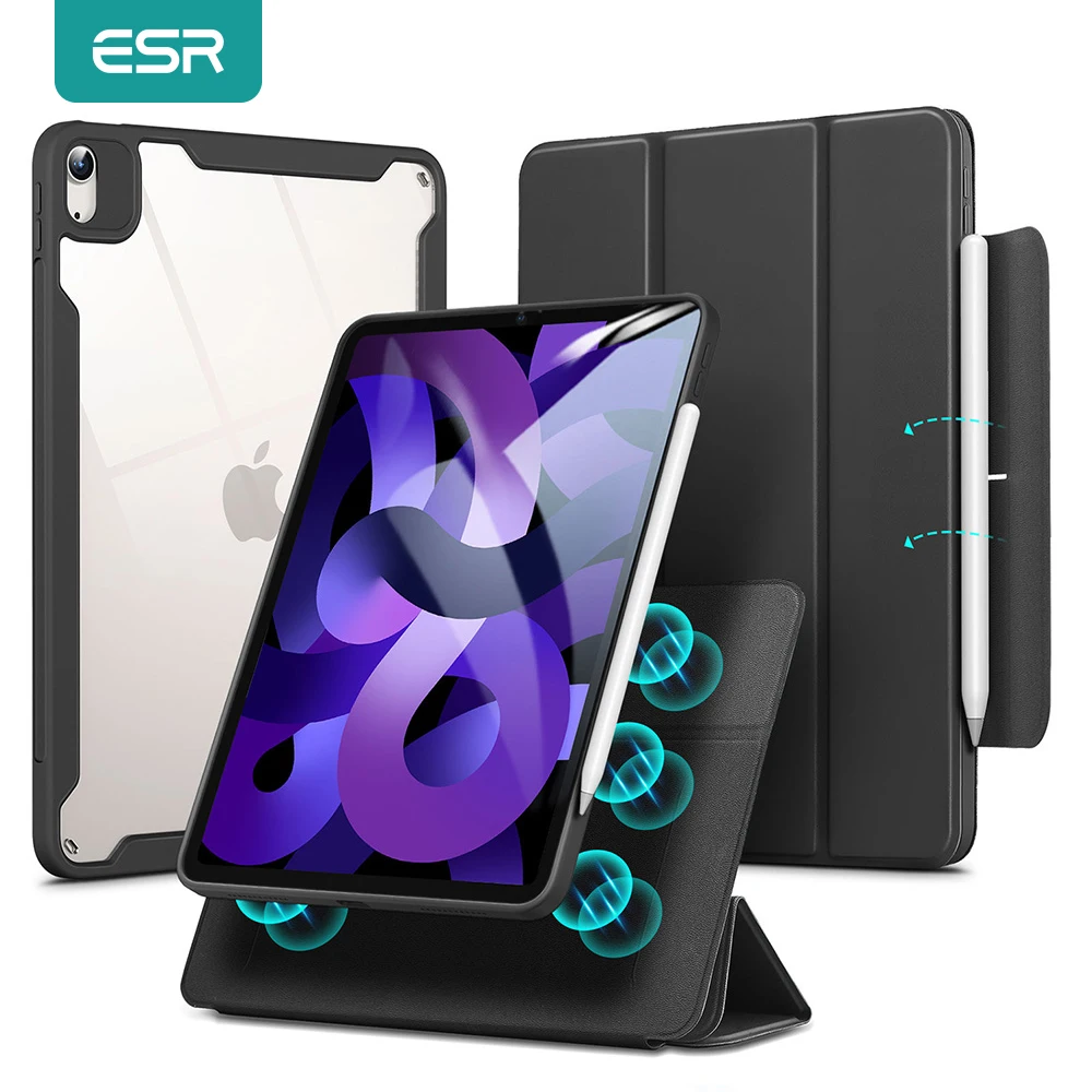 ESR para iPad Pro 12.9 2021 Caso Destacável para iPad Pro 11 4 5 Ar Ar Caso 2021 2020 Lápis com Suporte Magnético Inteligente Folio