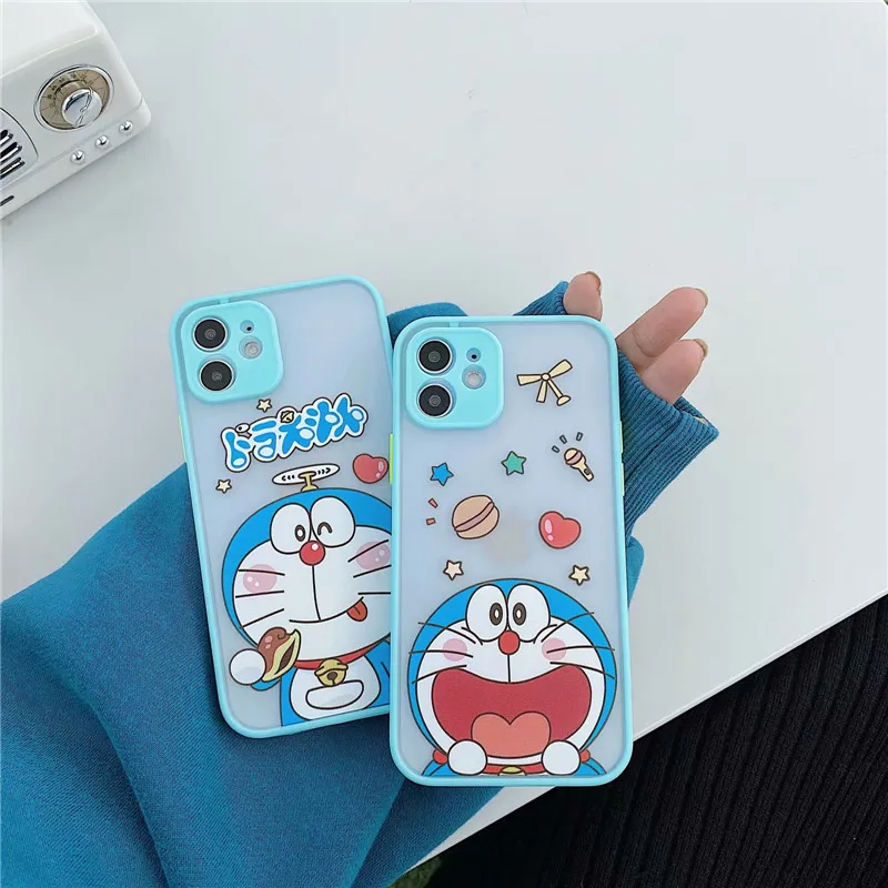 

JAMULAR Cute Japan Anime Doraemon Phone Case For iPhone 13 12 11 Pro X XS MAX XR SE20 7 8 6 Plus Transparent Cover Matte Coque