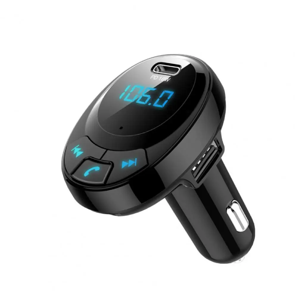 

Car MP3 Player Bluetooth-compatible 5.0 Dual USB Black PD18W Quick Charge Wireless Music Player for Vehicle