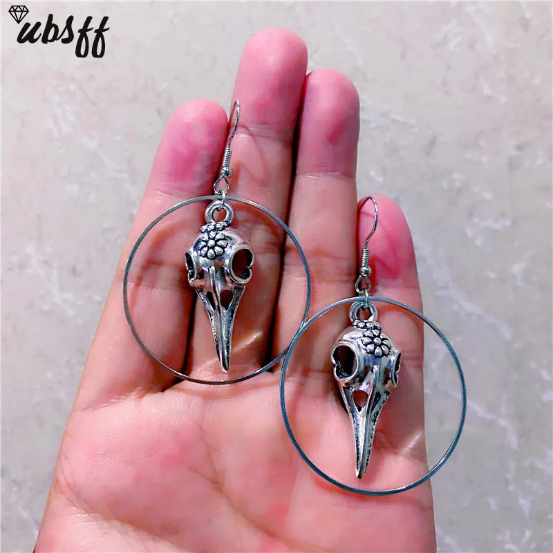 Готический винтажный Ворон голова Птица Череп Кулон Подвески Висячие