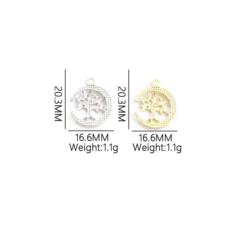Модное Древо Жизни Луна Стайлинг Стразы Полые Подвески 10 шт. Темперамент