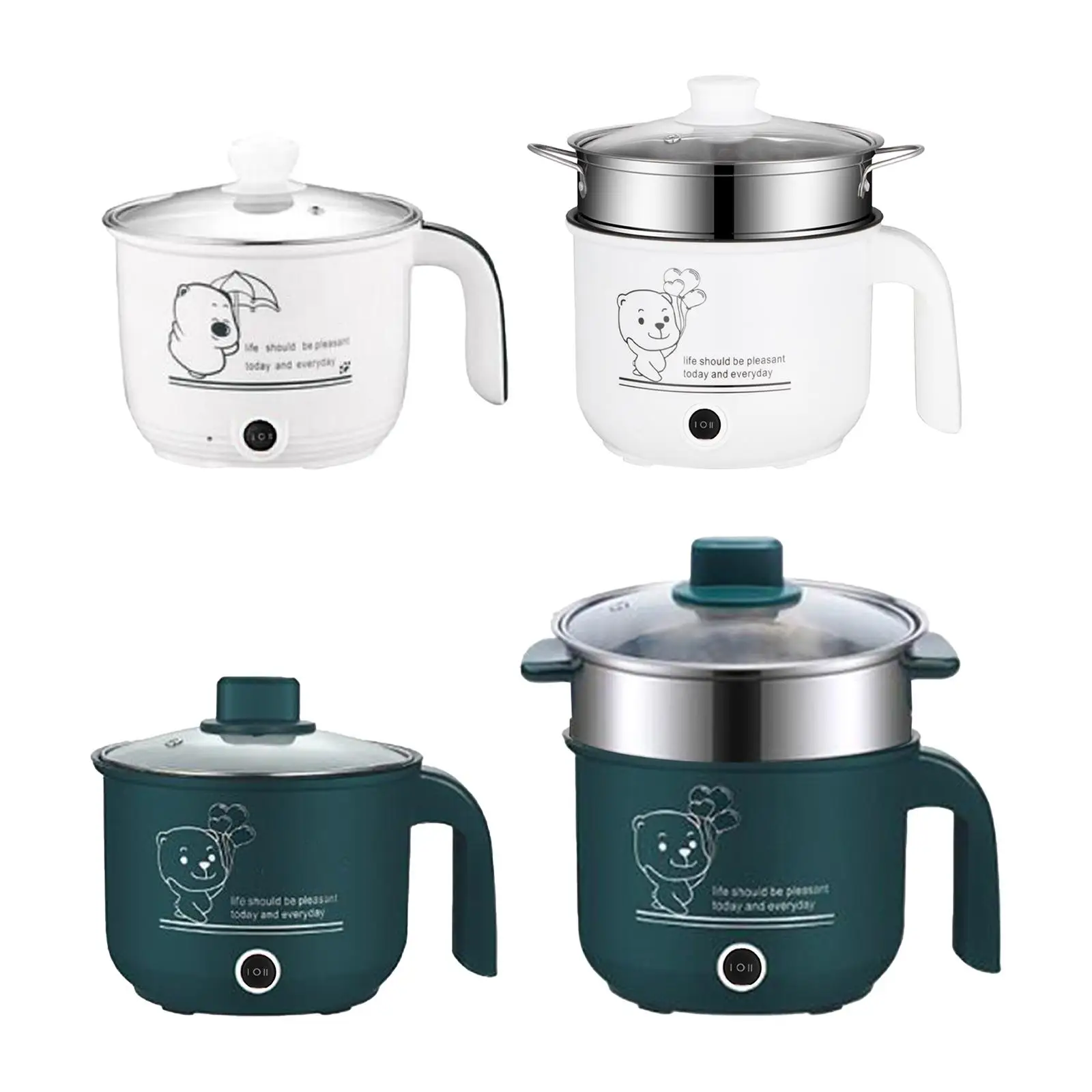 Electric Cooking Pot Nonstick Stainless Steel 2 Gear Portabl
