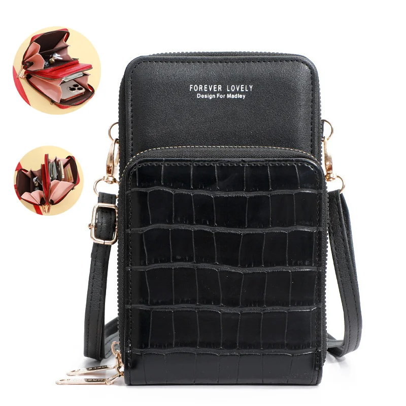 

Hot Sell Mobile Phone Bags With Metal Opening Crossbody Bags Women Mini PU Leather Shoulder Messenger Bag For Girls Gift