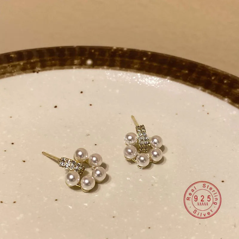

Женские серьги-гвоздики из серебра 925 пробы, с жемчугом