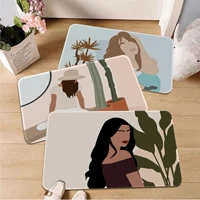 ins vintage painting woman kitchen mat retro multiple choice living room kitchen rug non slip toilet rug