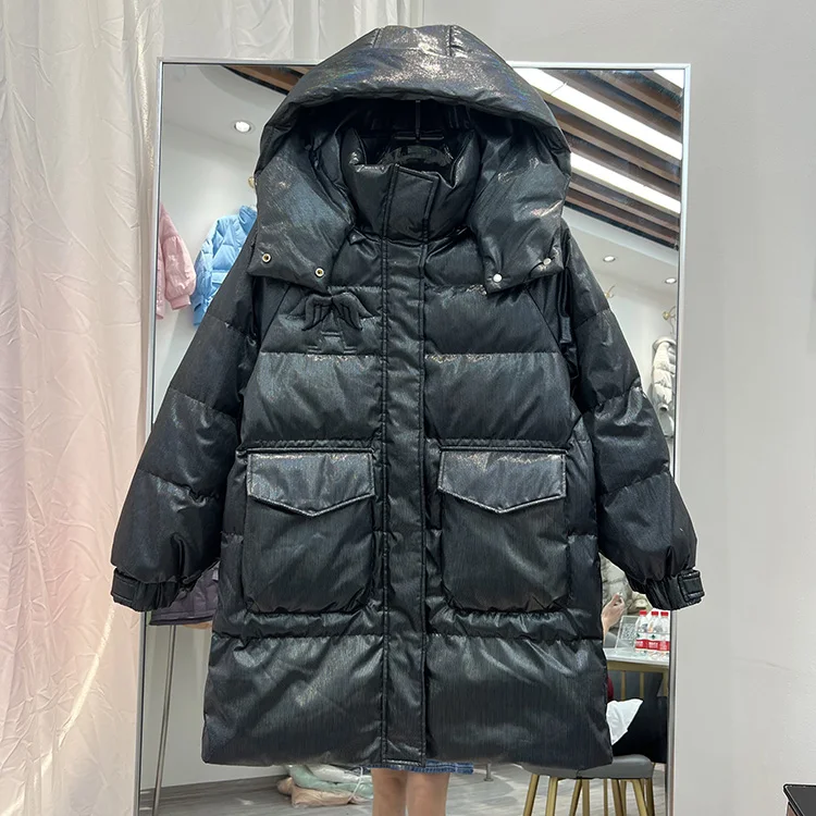 New Women Long Down Jacket Casual Style Autumn Winter Coats And Parkas Female Outwear