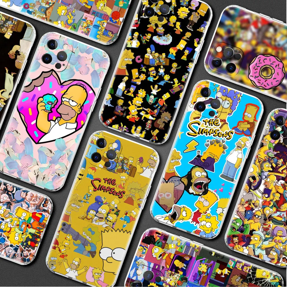 

Phone Soft Case For Apple iPhone 14 13 12 11 Pro Max 7 8 6 6S 14 Plus Coque X XS Max XR SE Cover Funda Cartoon Simpsons Homer