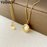 fashion jewelry white shell pendant necklace pretty design vintage temperament one layer chain necklace for women female gifts