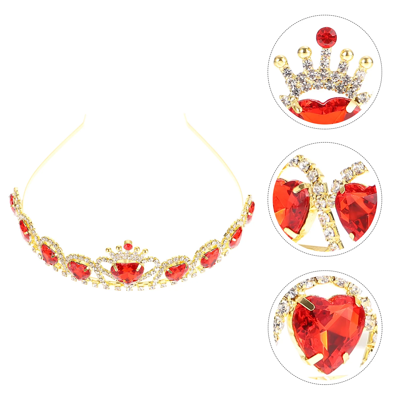 

Tiaras and for Red Heart Rhinestone Bridal Headband Hair Accessories
