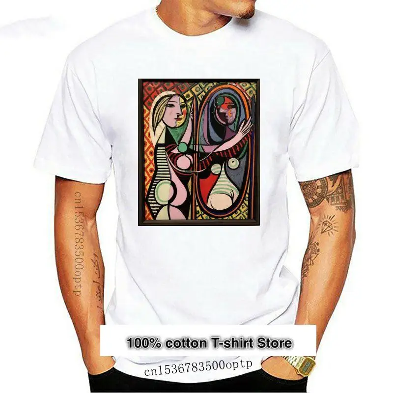 

Camiseta de Pablo Picasso para hombre, ropa con póster impreso, bolsos, con imagen de la chica antes de un espejo, 1932