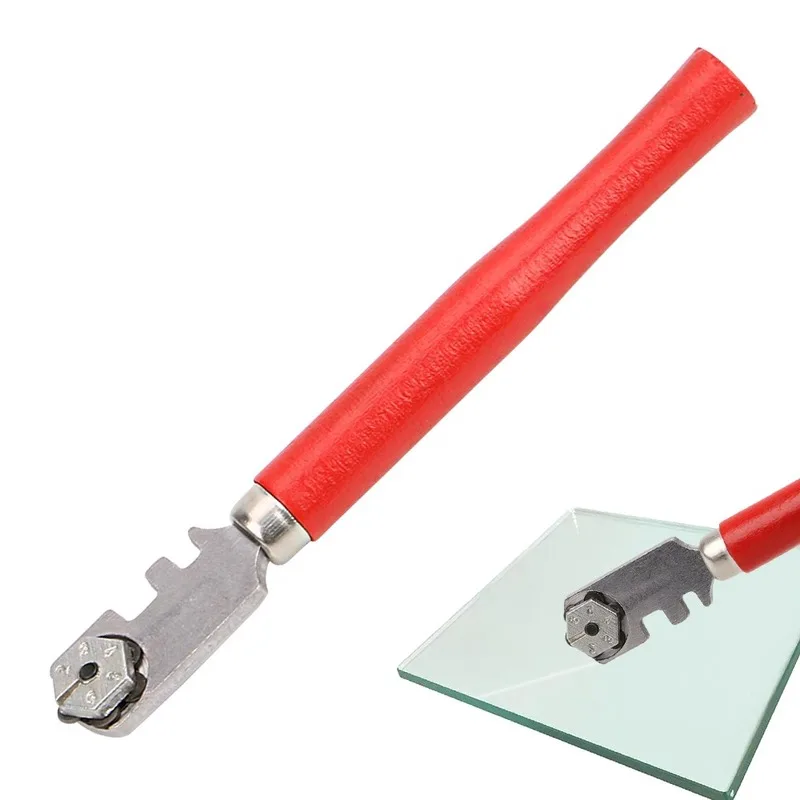 

Multifunctional Portable Six-wheel Glass Tile Cutter Round Handle High-strength Roller Glass Knife Round Flat Cutting Tool