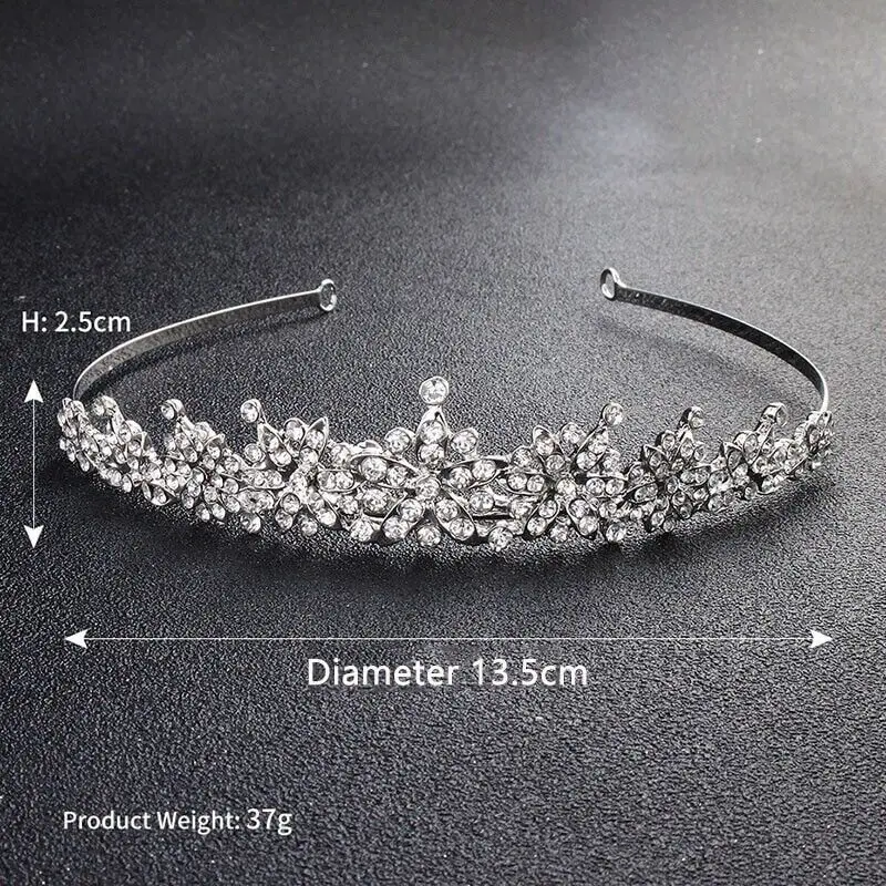 

Crystal Pearl Wedding Crown Elegant Bridal Hair Accessory Bride Rhinestone Tiara