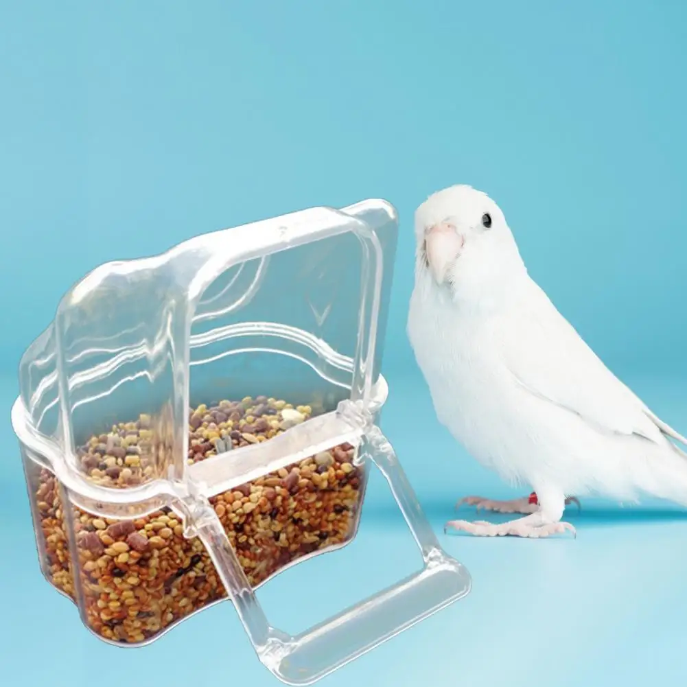 

2Pcs Parrot Feeder Large Capacity Water Bowl Transparent Bird Trough Pet Food Dispenser Cage Accessories Pet Food Container