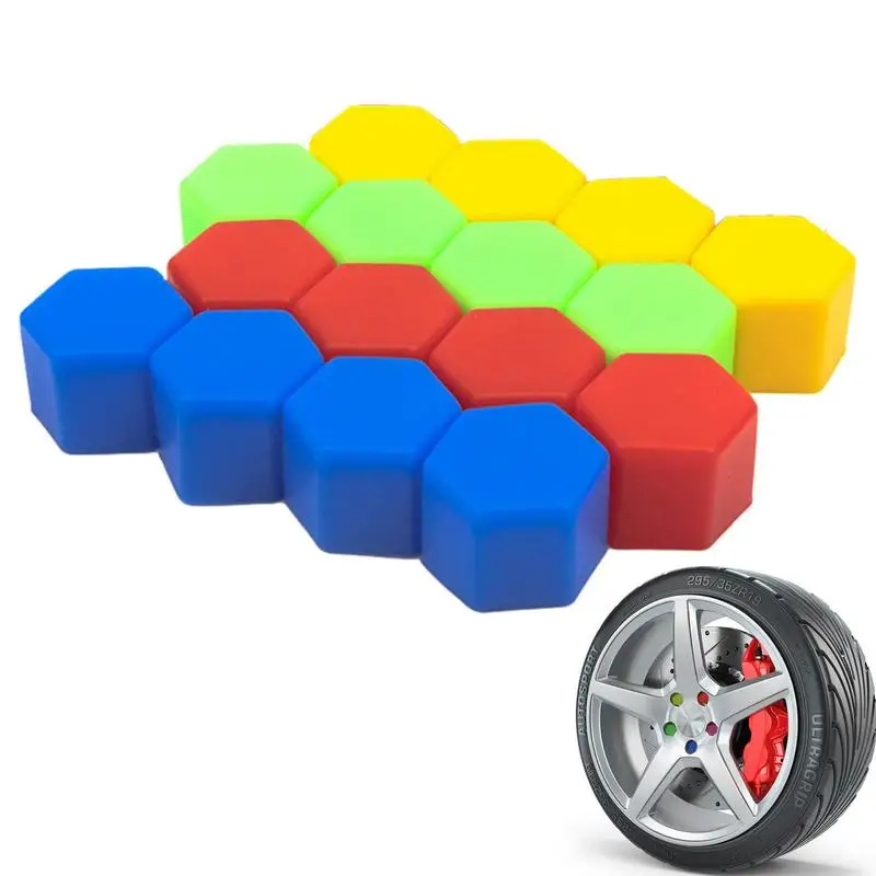 

20Pcs Car Nut 21mm Silicone Automobile Wheel Nuts Caps Rust Proof Hub Decorative Screw Nut Protective Cover