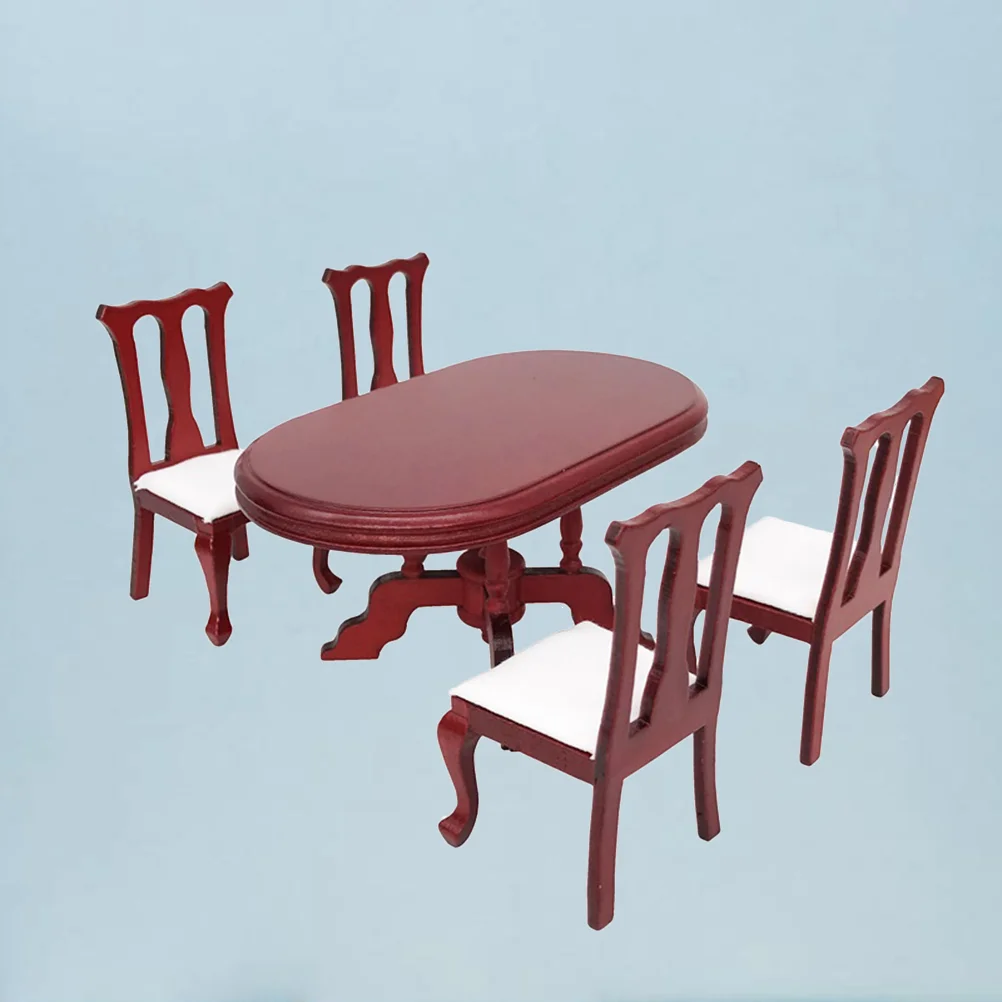 

1 комплект 1:12 миниатюрная мебель для мини-дома деревянный обеденный стол и стул мини-дом для кухни декоративное украшение свадебный кукольный домик