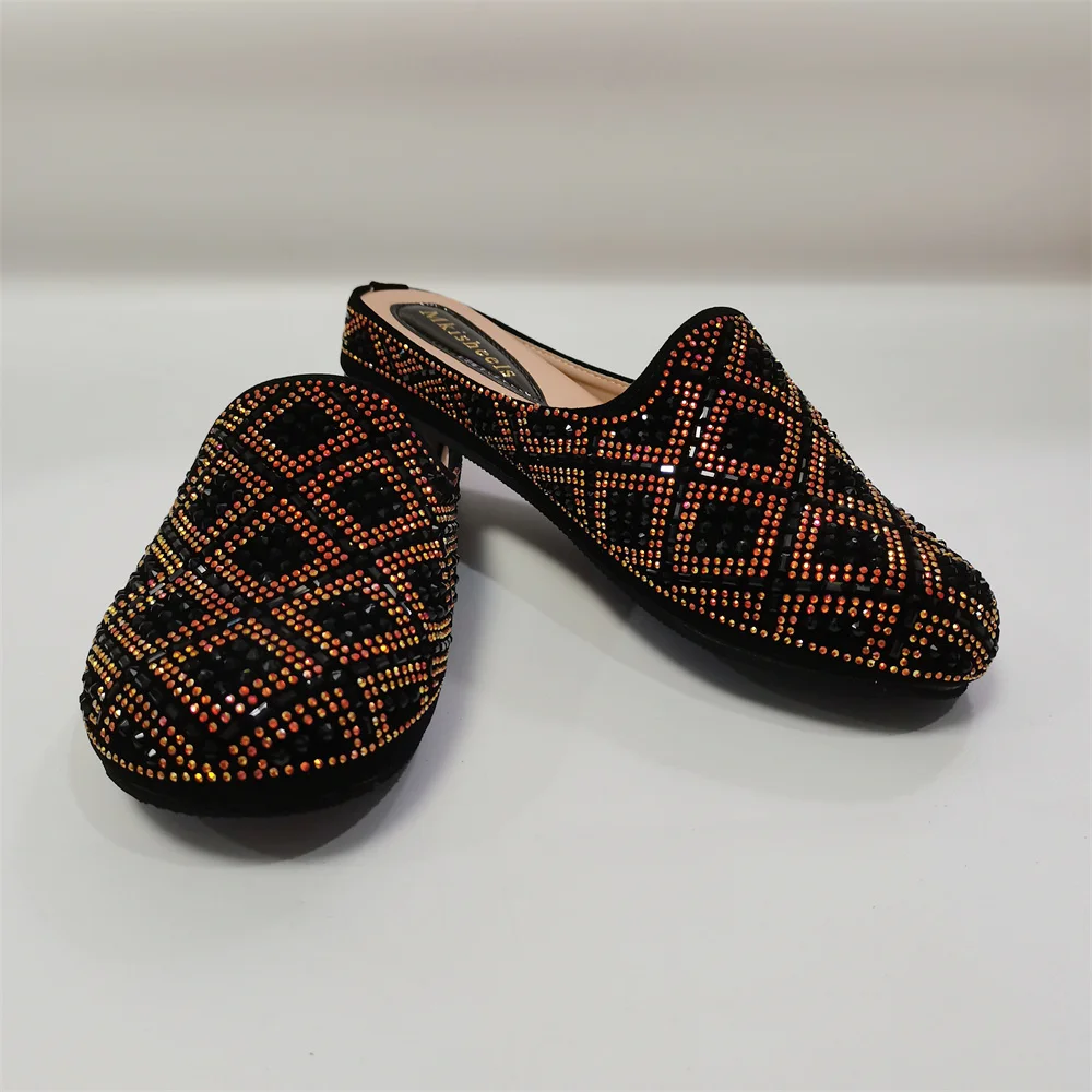 Новая модная женская обувь со стразами женские полутапочки туфли-лодочки