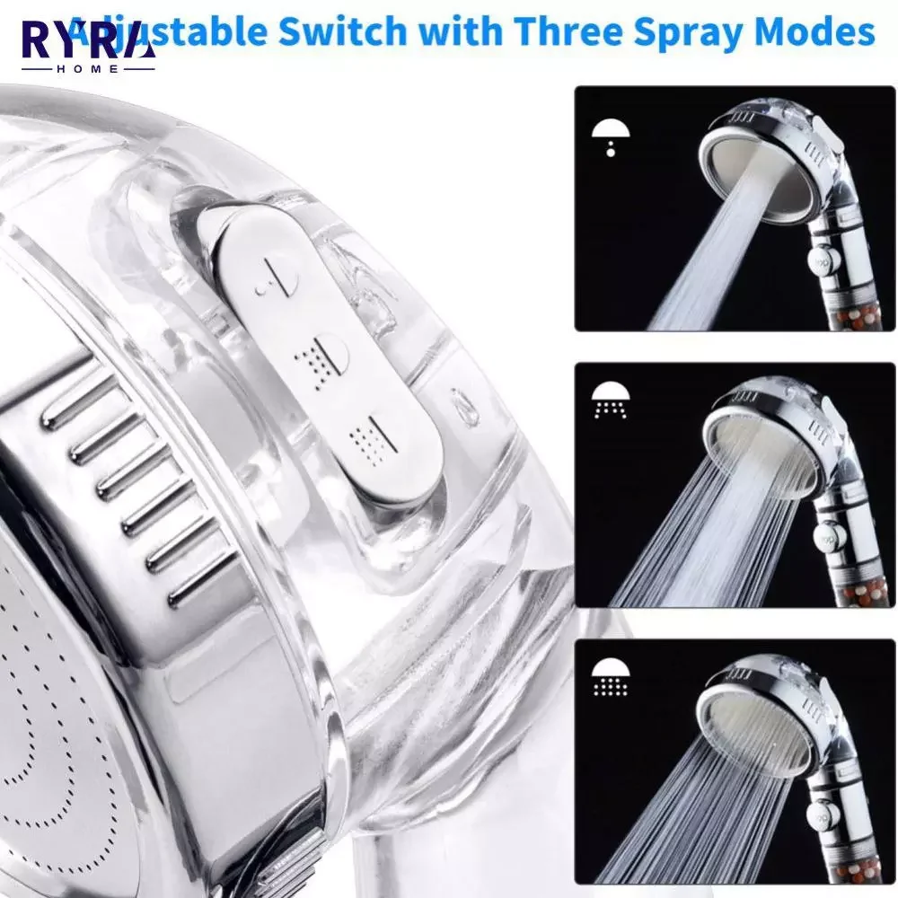 

Новая улучшенная насадка для душа, регулируемая насадка для душа с отрицательными ионами, спринклер высокого давления, фильтр для воды, руч...