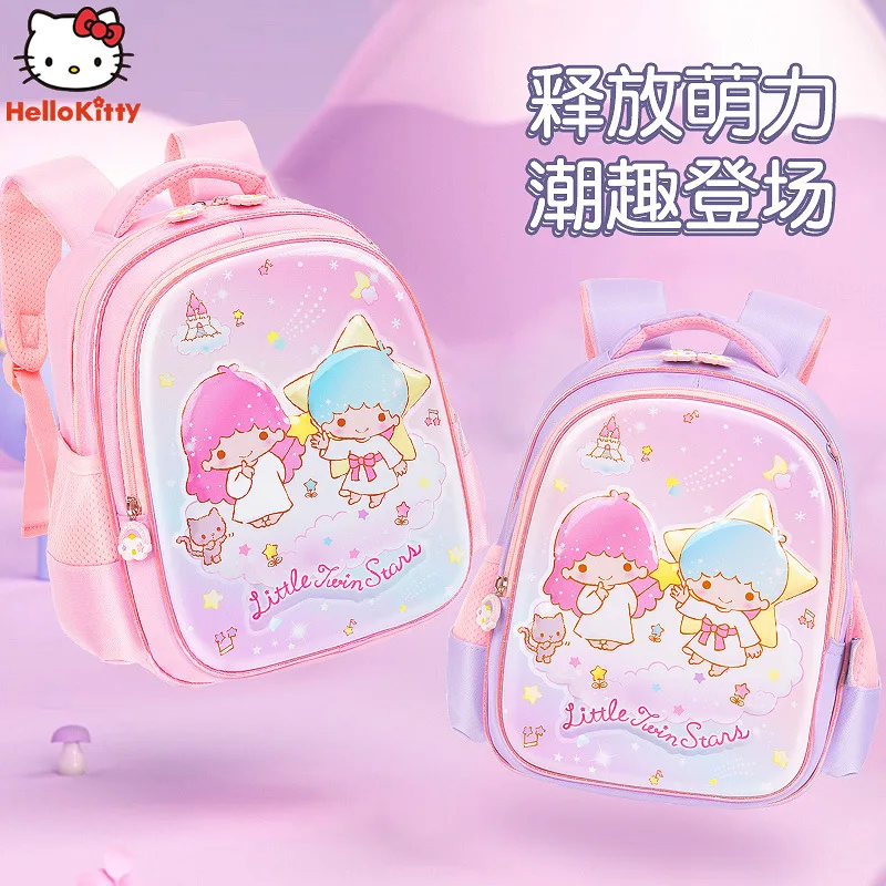 Hello Kitty Kids Backpack Genuine Kawaii Sanrio Little Twin Stars Bag Toddler Backpack Kids Bags for Girls Zipper Purse Backpack