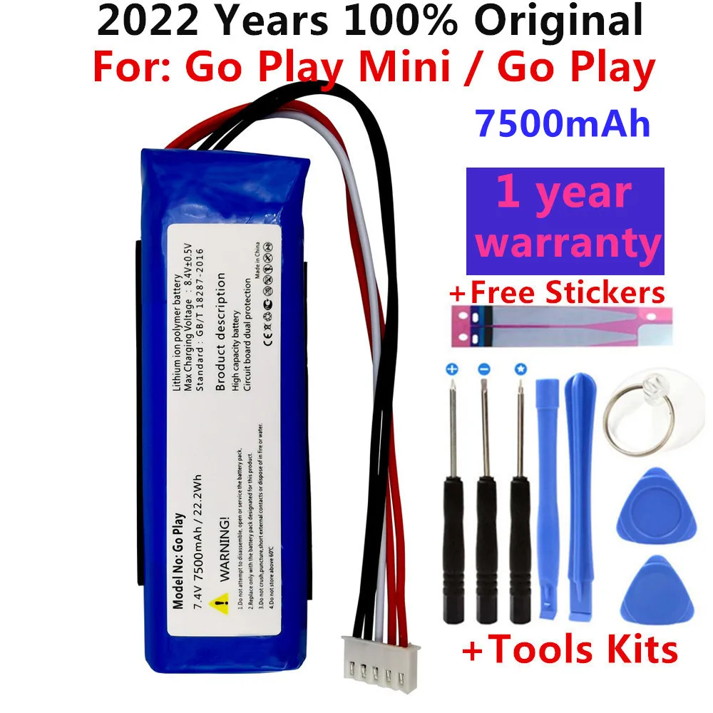 

100% Original New 7500mAh GSP1029102 01 Battery For Harman Kardon Go Play Mini For JBL Go Play CP-HK06 Bluetooth Speaker Battery