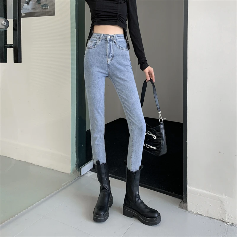 

Стрейчевые брюки-карандаш DD2722 с завышенной талией