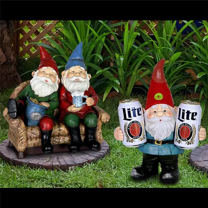 

Dwarfs Garden Statue Art Figurine Individuality Figure Sculpture Resin Craft Home Decor Scenery Accessorie Father Christmas Gift