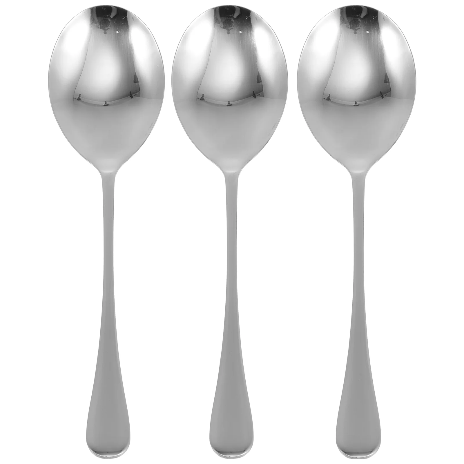 3Pcs Stainless Steel Public Spoons Convenient Serving Spoons )