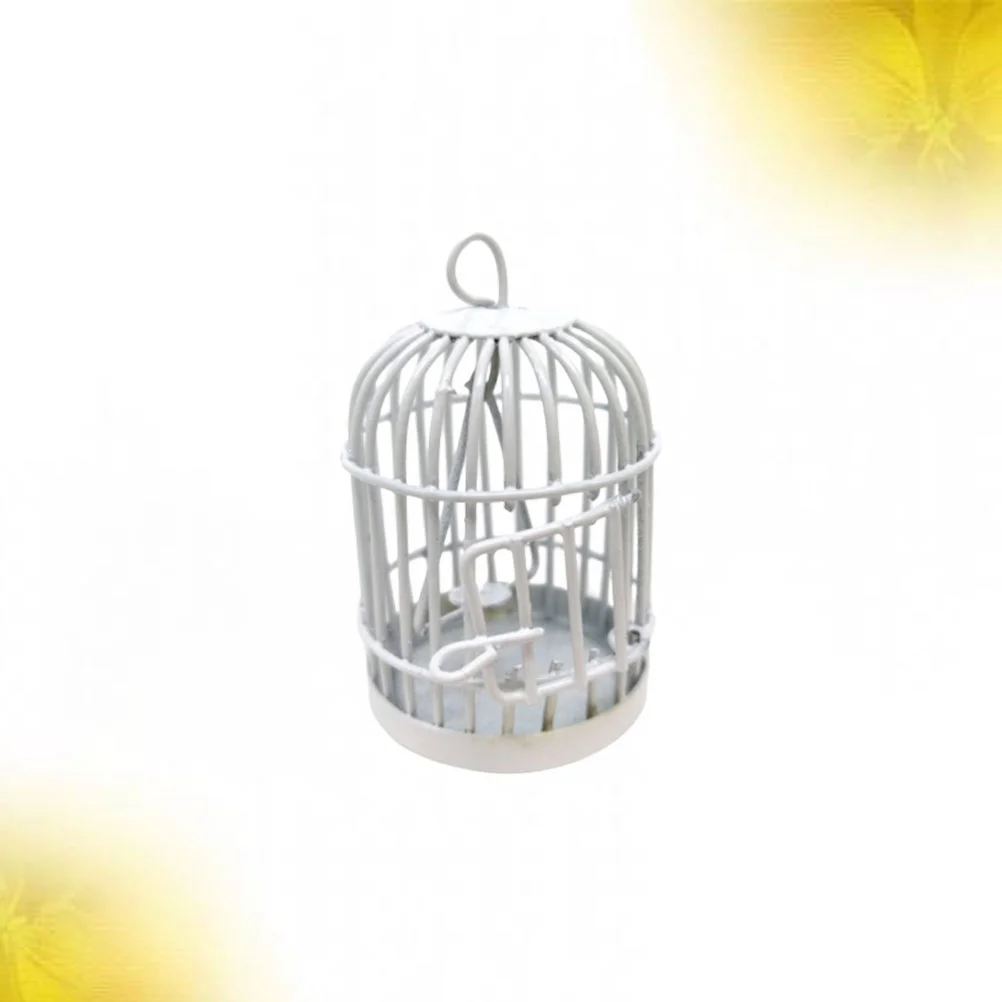 

Cage Miniature Birdcagehouse Bird Furniture Minimetal Candy Color Hanging Hangable Openable Model Figurines Decoration Ornament
