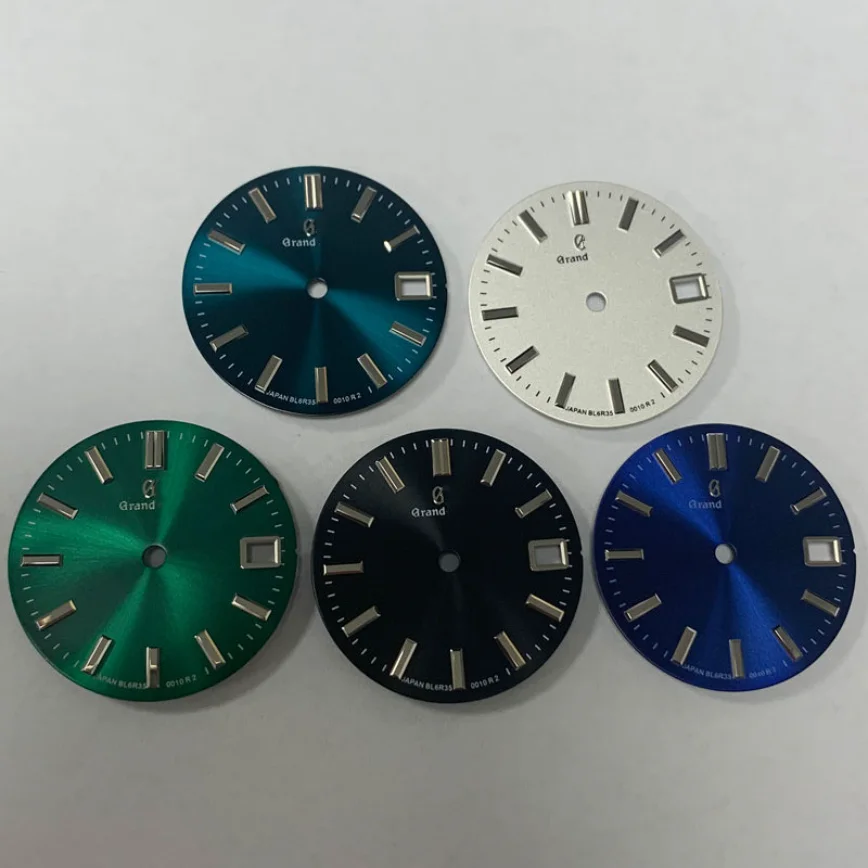 Watch Accessories Watch Dial 28.5mm Green Blue Black White Mechanical GS Dial No Luminous Suitable for NH35/NH36 Movement