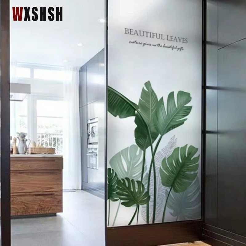 Наклейки на стекло статический виниловый узор с растительным узором защита от