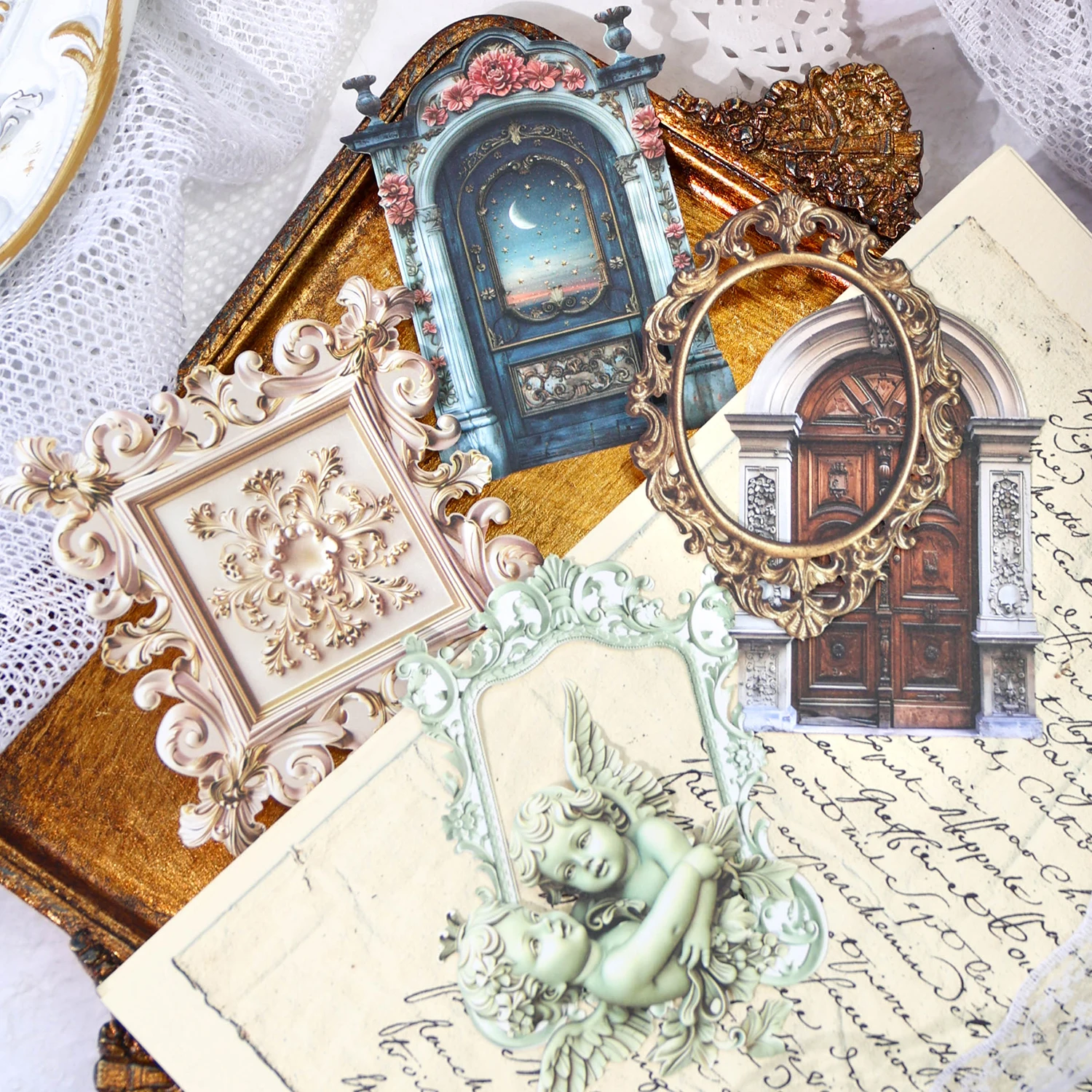 8 шт./партия декоративные бумажные наклейки в стиле ретро