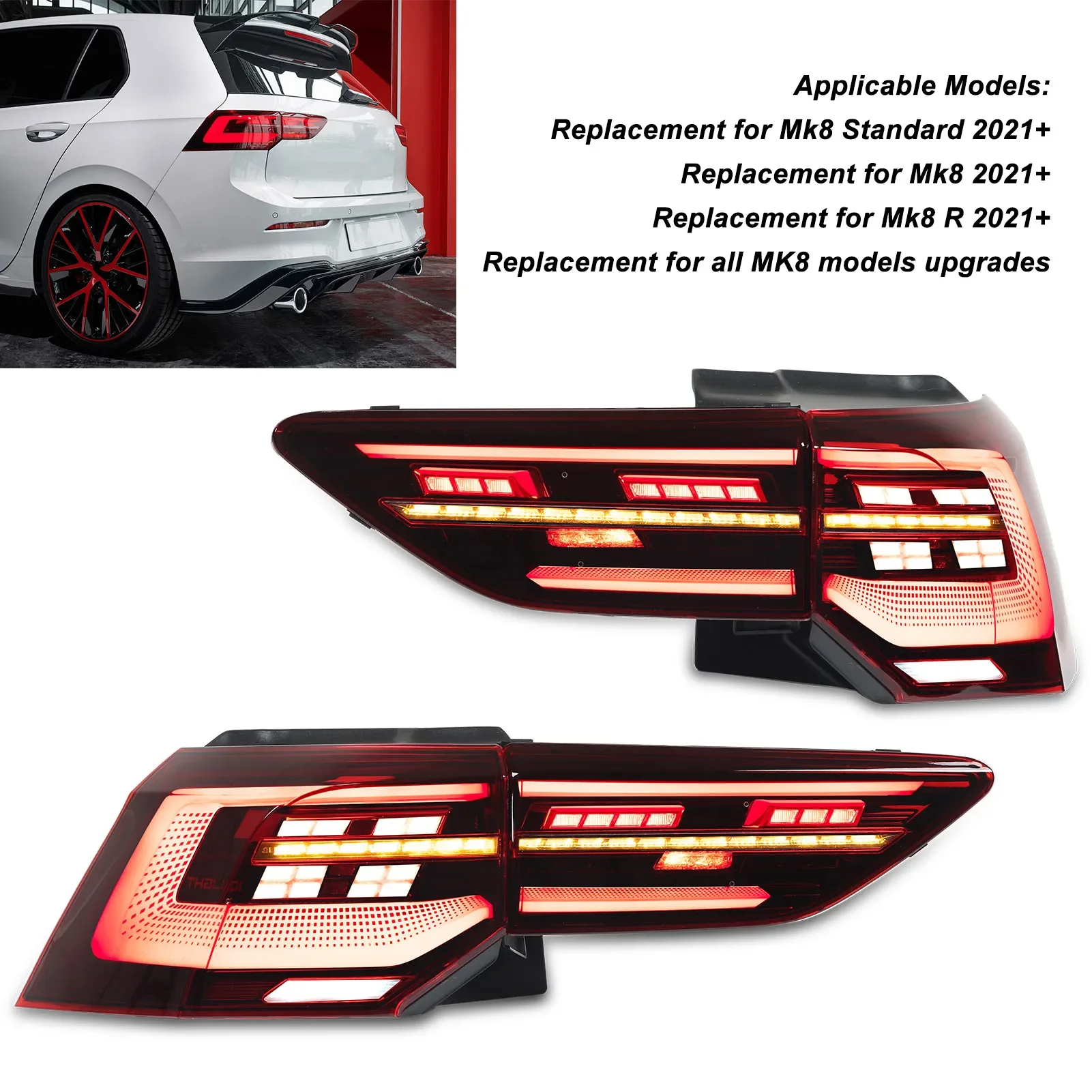 Для Golf Mk8 Standard 2021 + 1 пара левая и правая лампы в сборе с детской лампой