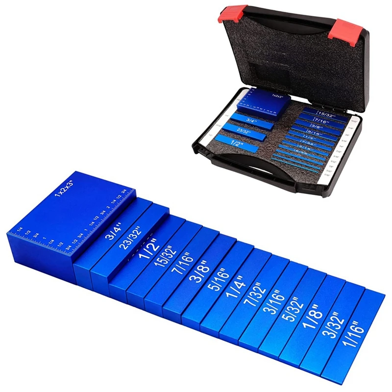 

15Pcs Setup Blocks Height Gauge Set, Precision Setup Bars for Router and Table Saw Accessories Woodworking Set Up
