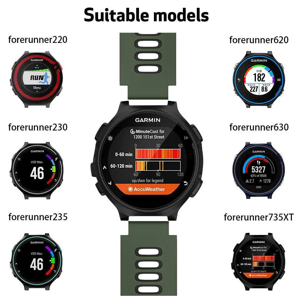 Ремешок для часов Garmin Forerunner 235 220 230 620 630 735XT мягкий силиконовый браслет смарт-часов