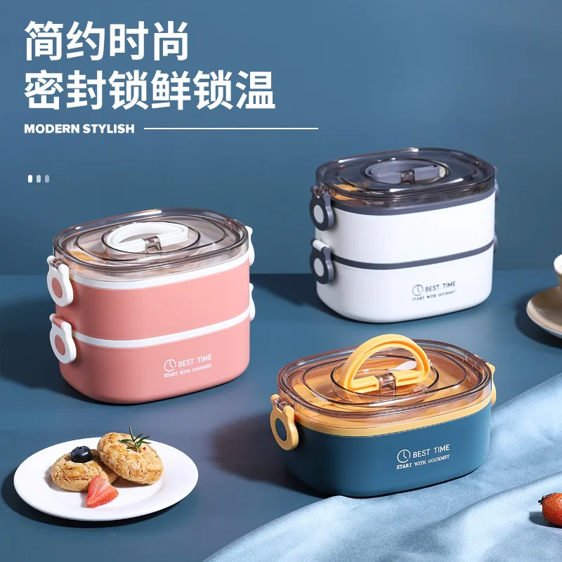 

Office Worker Microwae Heating Lunch Container Food Storage Box Stainless Steel Insulation Lunch Box Bento Box for School Kids