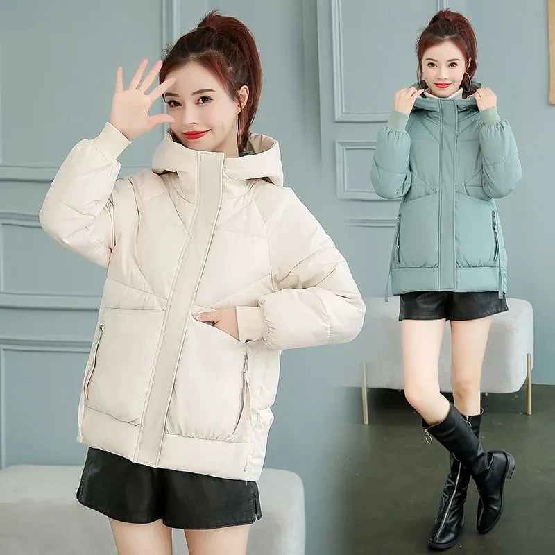 Cotton Padded Outerwear Women 2022 Winter New Korean Loose Casual Small Cotton Parkas Coat Female Short Thick Bread Jacket