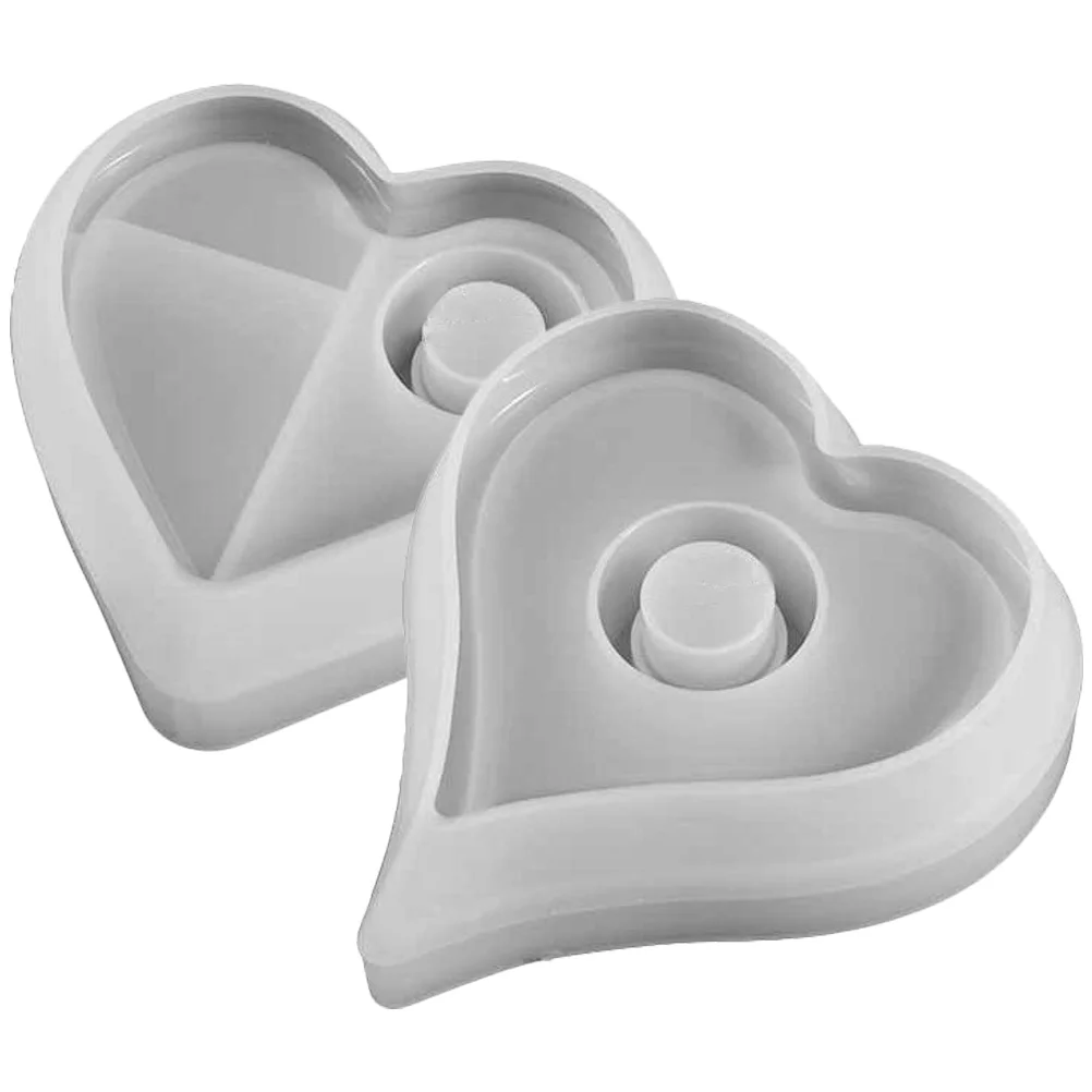 

2 Pcs Holders Candlestick Silicone Mold Heart Modeling Molds Pointed Tail Tabletop Silica Gel