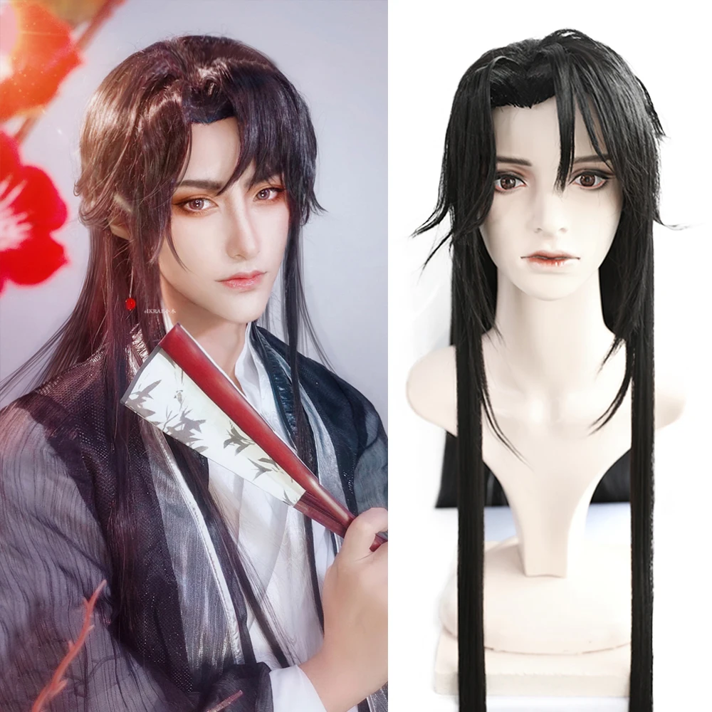 WEILAI Retro Wig Styling Hanfu  Antique Synthetic Wig Black White Cosplay Chinese Style Men's Bangs Wig