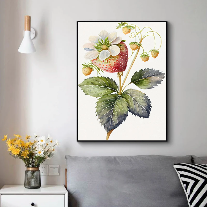 Дыня клубника малина слива фрукты рандомная Картина на холсте Настенная картина