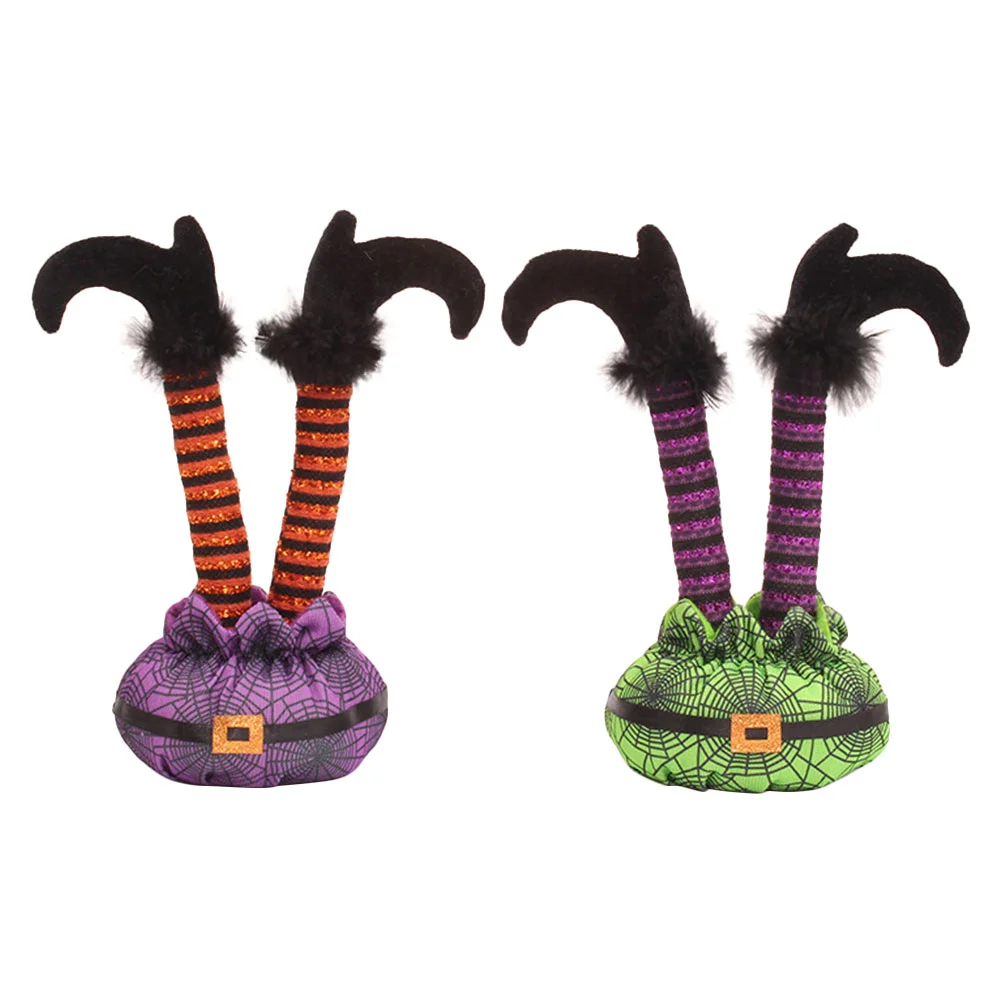 

Halloween Legs Witch Elf Leg Decoration Decorations Wicked Table Prop Feet Decor Christmas Party Upside Down Plush Haunted House