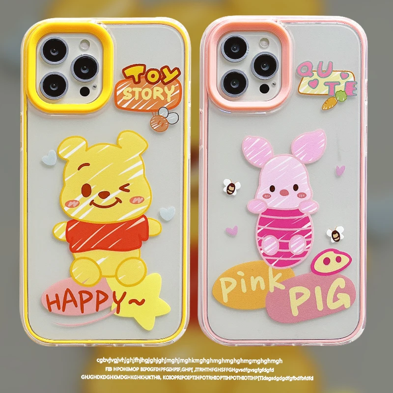 

Bandai милый мультяшный чехол для телефона Винни Пух и свинья для iPhone 13 12 11 Pro Max Xs Xr X XsMax высококачественный чехол