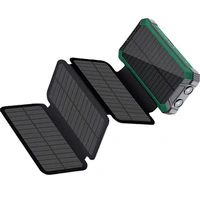 4 solar panel power bank outdoor travel qi wireless charger 30000mah poverbank with cable for iphone 13 xiaomi samsung powerbank