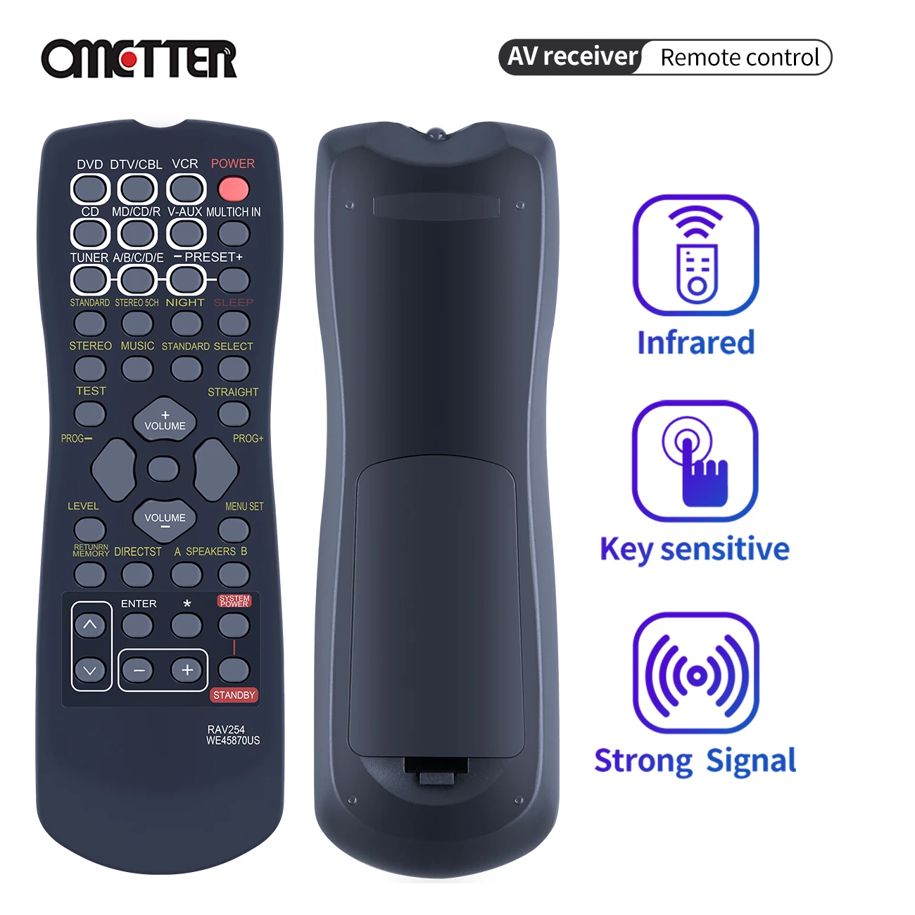 

RAV254 WE45870 US Remote Control Fit for Yamaha AV Receiver RX-V350 HTR-5730 RX-V359 RXV350 HTR5730 RXV359