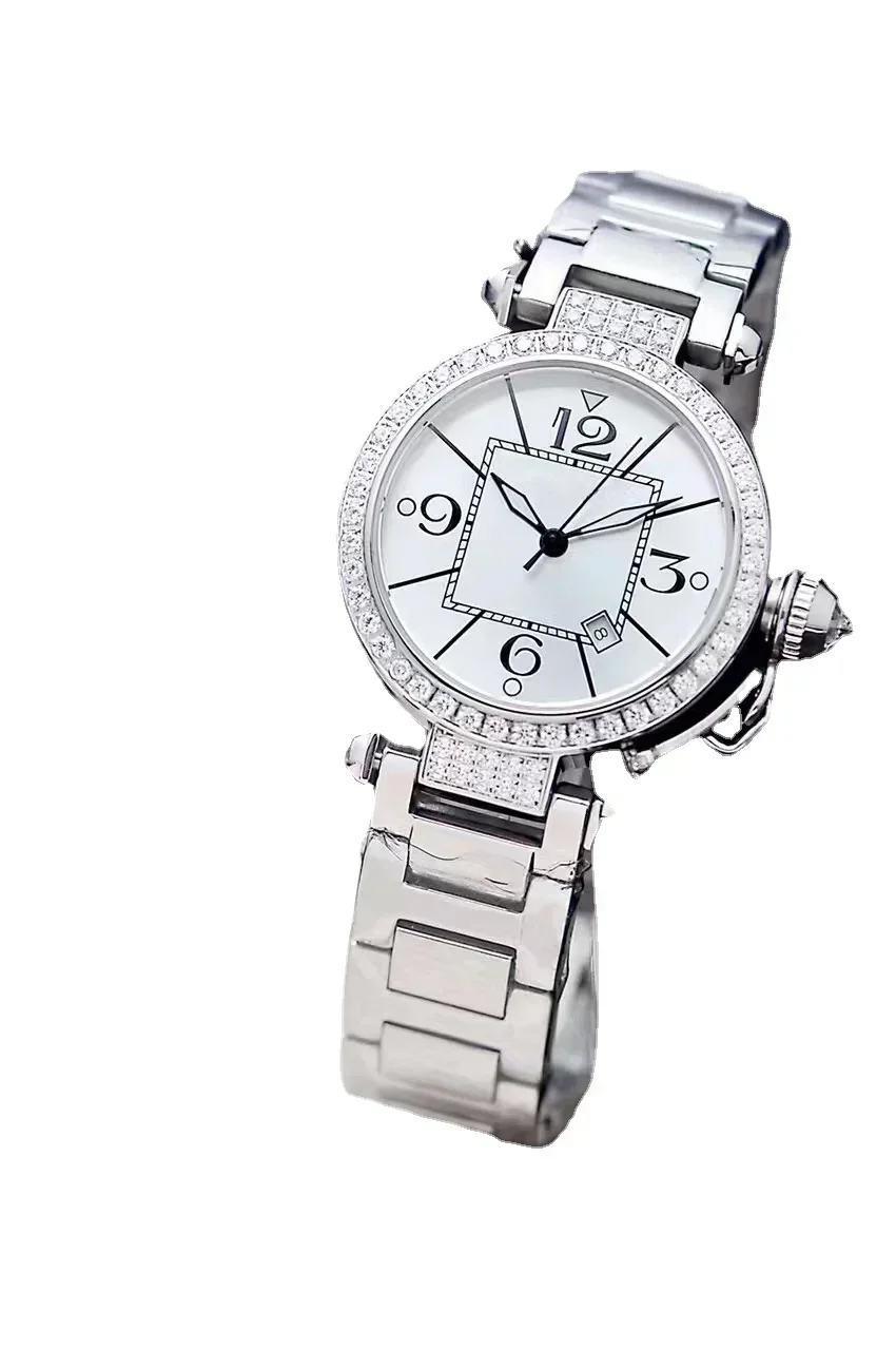 Роскошные новые женские часы розовое золото с бриллиантами белый розовый Relogio