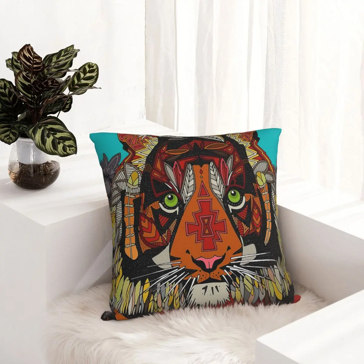 

Tiger Chief pillowcase printed cushion cover sofa waist pillow pillow cover