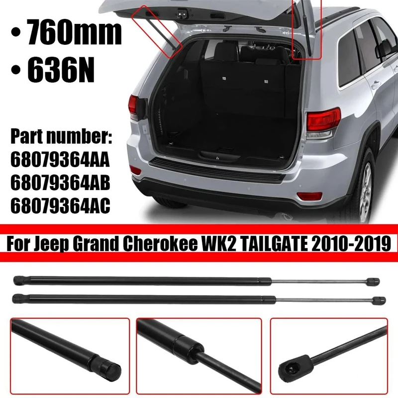 

8079364AA 68079364AB 68079364AC 2Pcs Rear Window Boot Gas Support Struts for Jeep Grand Cherokee WK2 TAILGATE 2010-2019