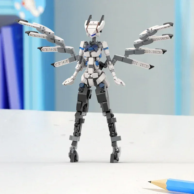 IDEA Series Creative Angel Machine Робот Строительные блоки MOC Девушка Банни Мех Сборка Модель