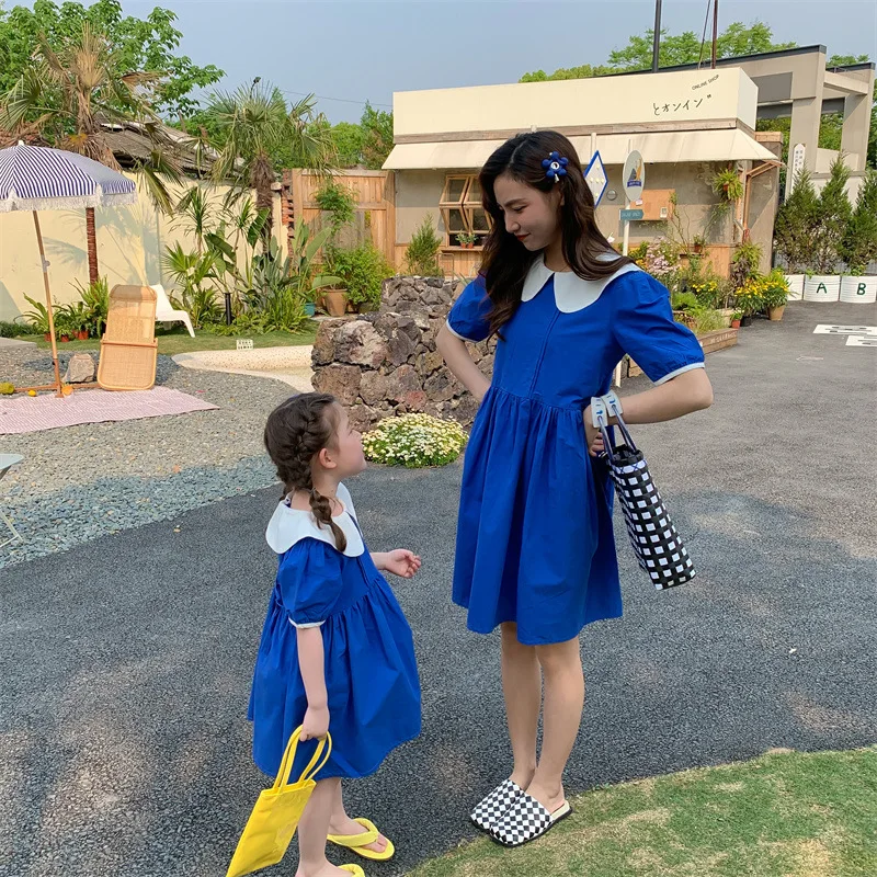 

Family Look Mom Daughter Dress 2022 Womens And Baby Girls Dresses Mommy And Me Matching Clothing Korean Parent-Child Clothes