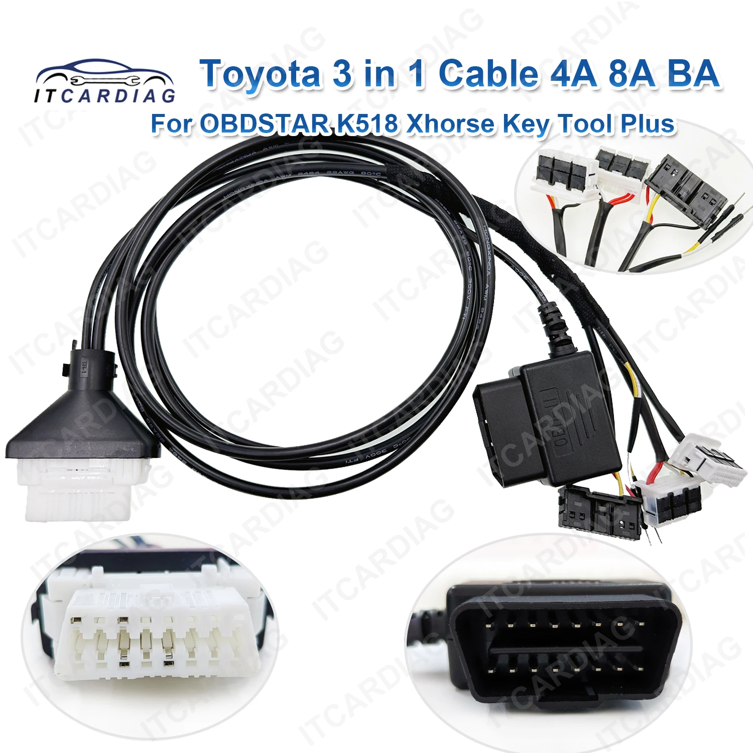 Кабель 3 в 1 4A 8A BA разъем для смарт-ключей Toyota Lexus 16-контактный OBD-кабель Autel OBDSTAR K518