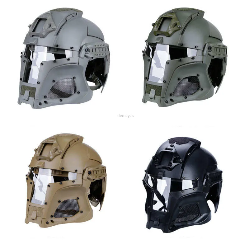 

Men Iron Warrior Military Combat Helmets Full-covered Airsoft Paintball Army Helmet Full Face Protective Tactics Helmet