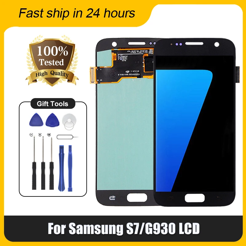 

ЖК-дисплей для Samsung Galaxy S7 G930, сенсорный экран с дигитайзером в сборе, с OLED-дисплеем, G930F, G930FD, G930W8, G930FD, с инструментами, 1 шт.